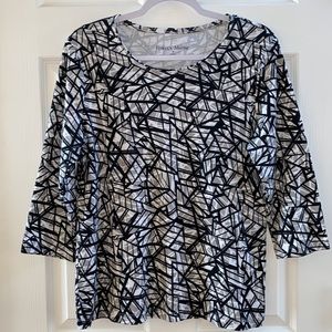 Rebecca Malone Top with Abstract Print - Medium